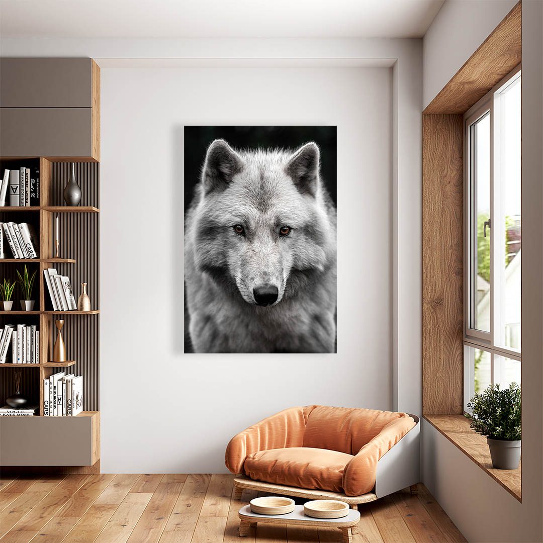 Cuadro Decorativo Lobo Gris #03 90 X 45