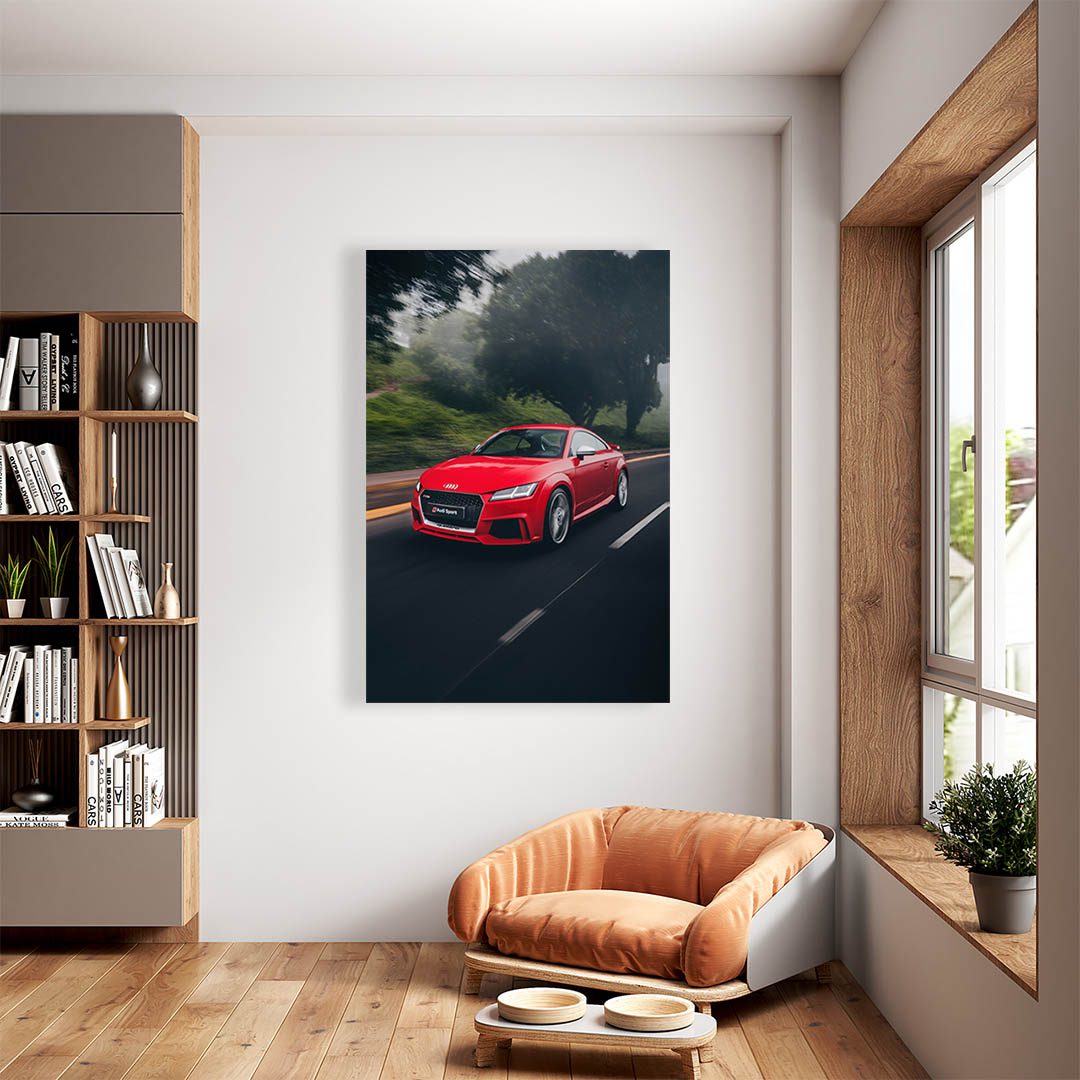 Cuadro Decorativo de Automóvil Deportivo Audi Rojo #10 120 X 60