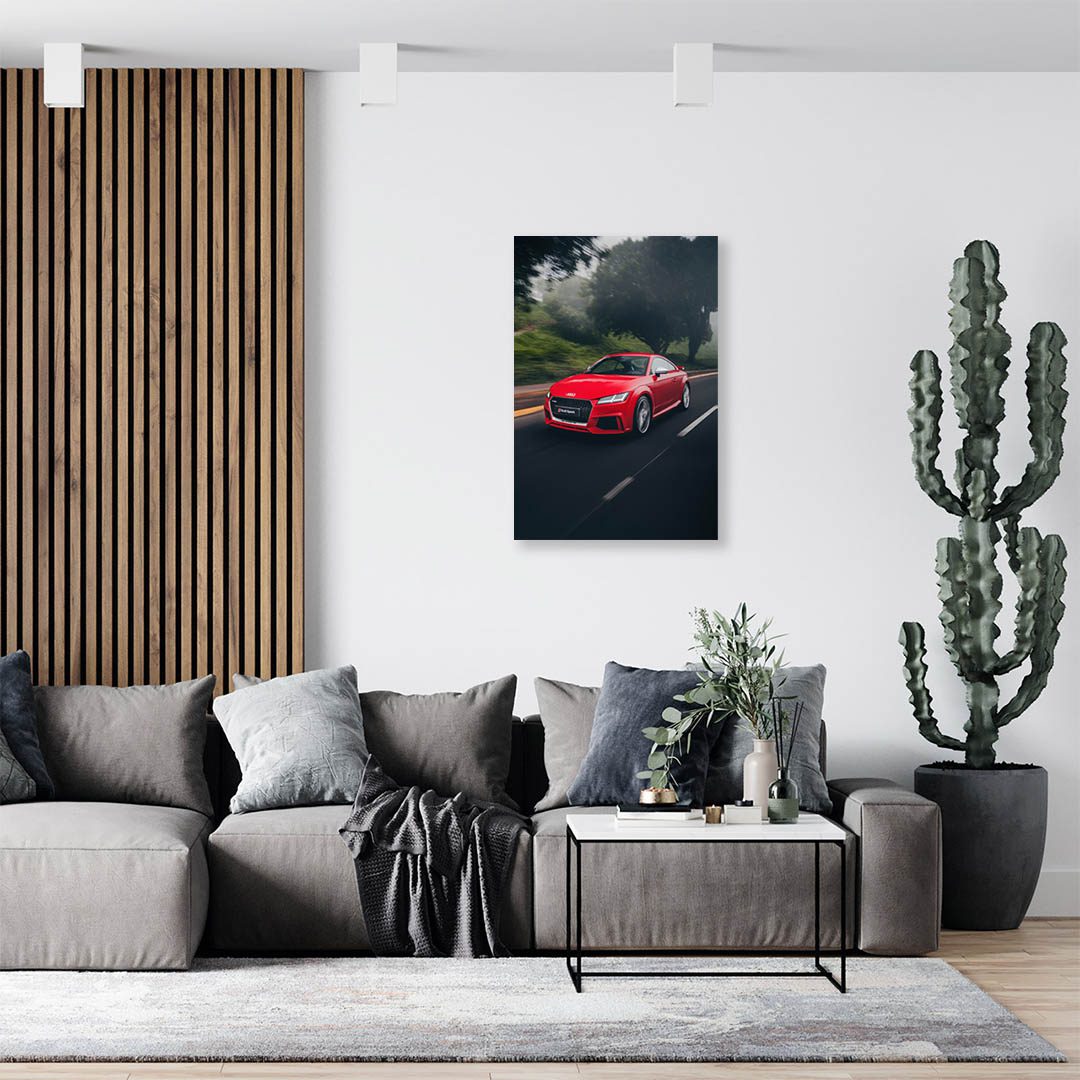 Cuadro Decorativo de Automóvil Deportivo Audi Rojo #10 120 X 60