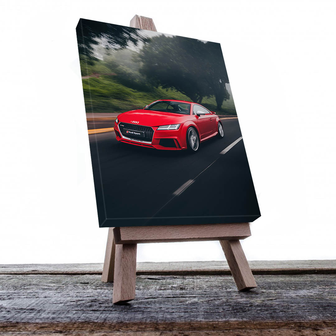 Cuadro Decorativo de Automóvil Deportivo Audi Rojo #10 120 X 60