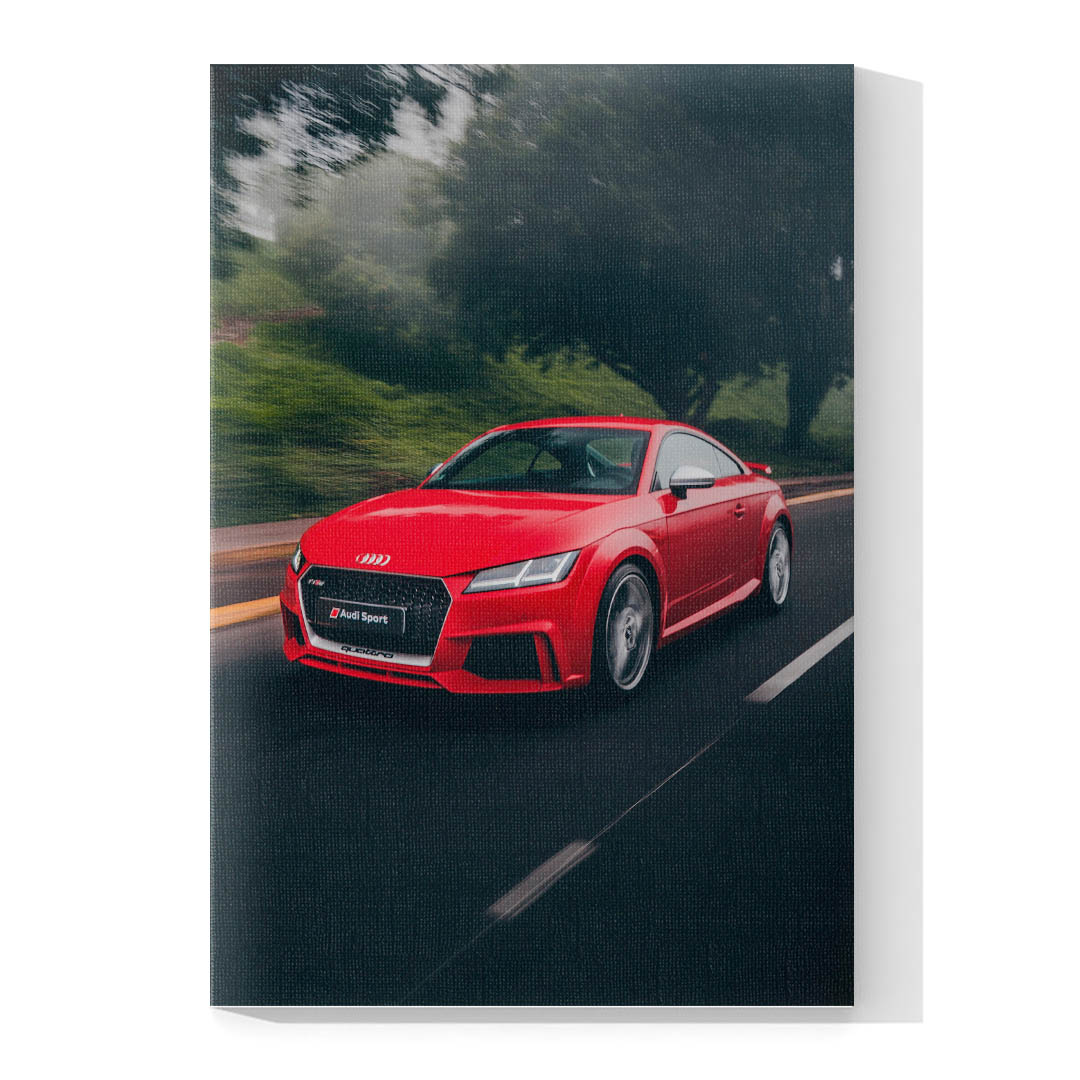 Cuadro Decorativo de Automóvil Deportivo Audi Rojo #10 120 X 60