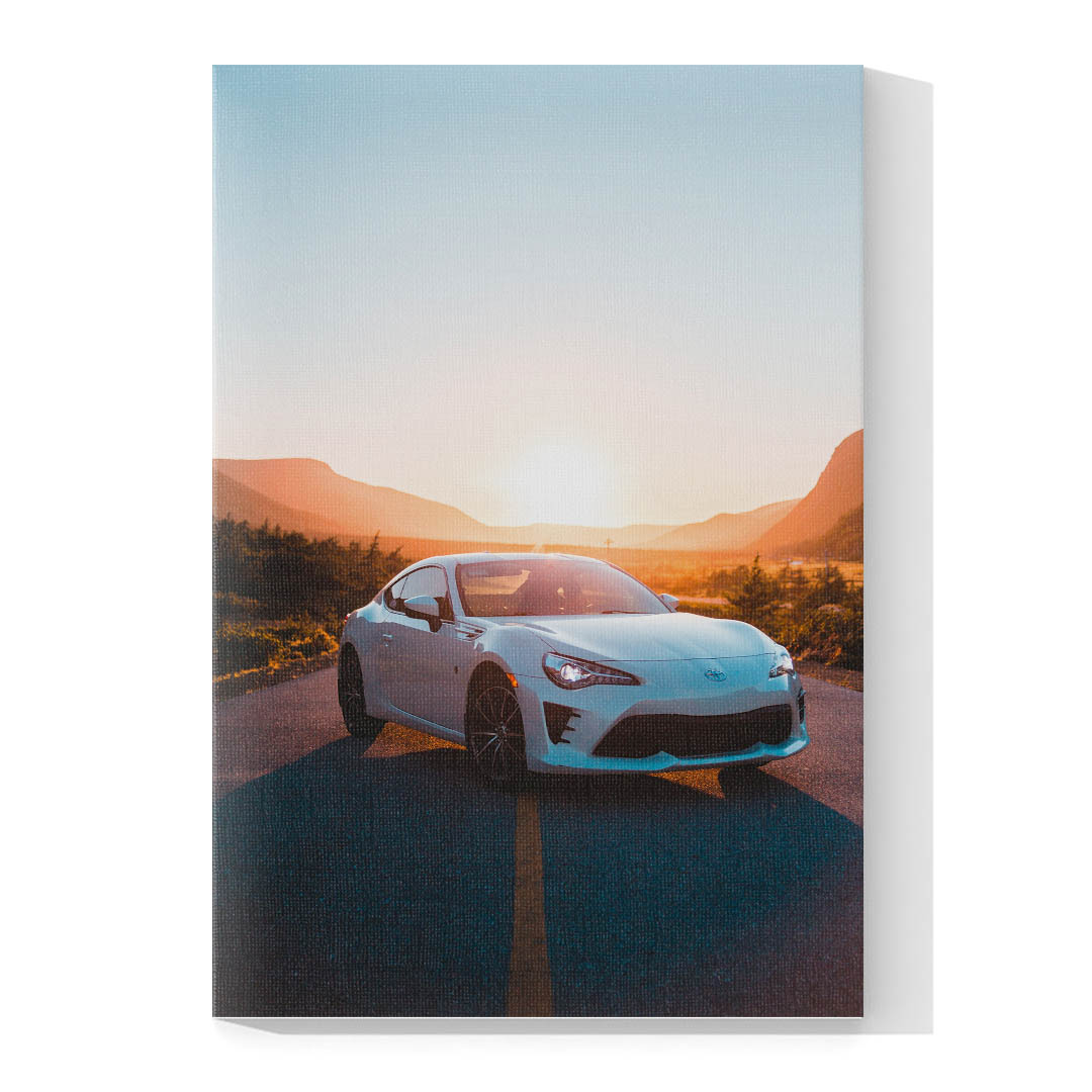 Cuadro Decorativo de Automóvil Deportivo Toyota Blanco #40 135 X 90
