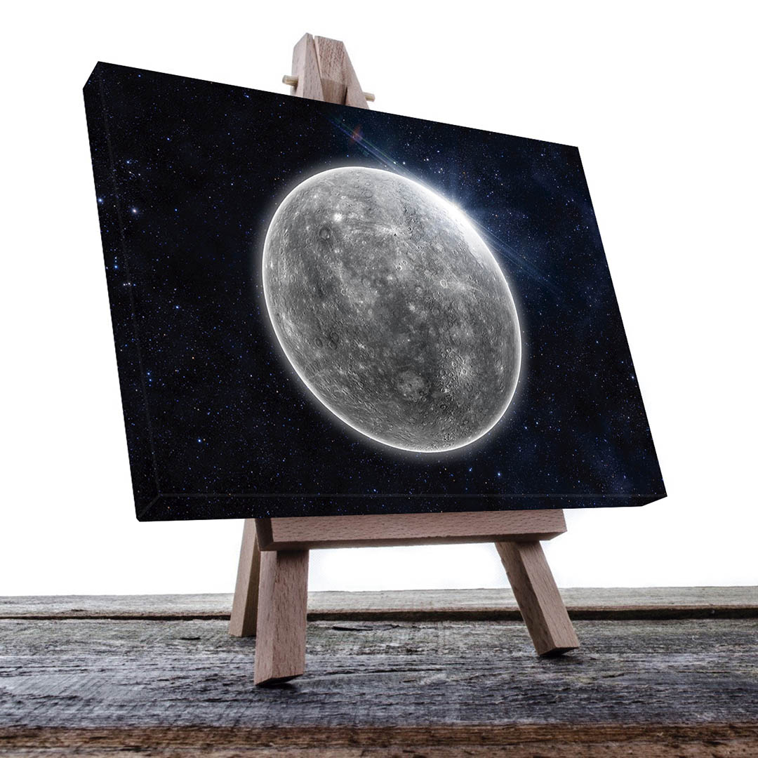 Cuadro Decorativo Luna Brillante Sci-Fi #54 120 X 80