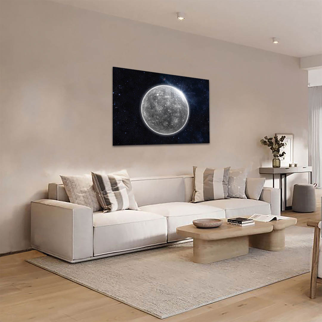 Cuadro Decorativo Luna Brillante Sci-Fi #54 120 X 80
