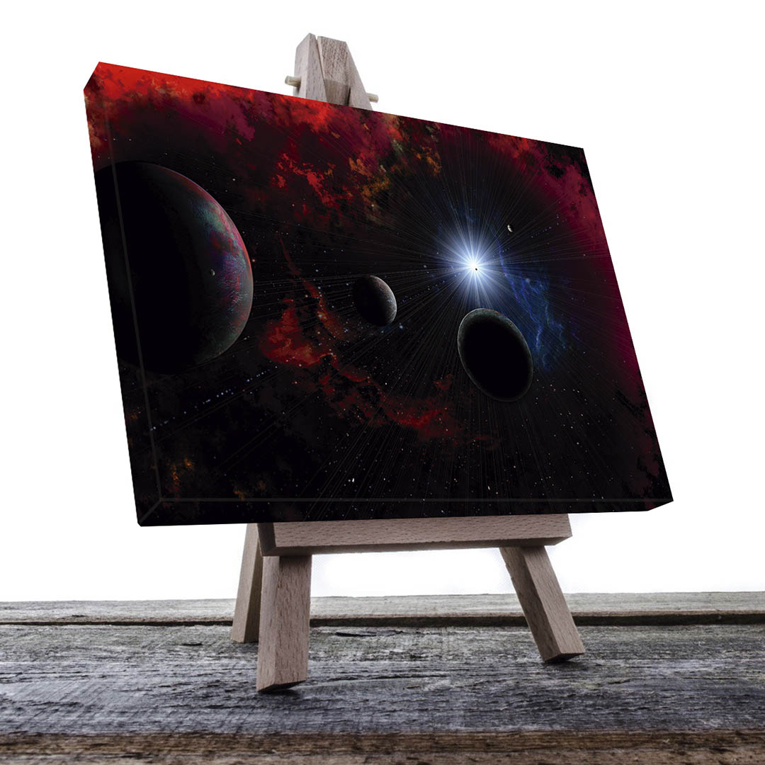 Cuadro Decorativo del Espcacio y Universo con planetas #08 120 X 60