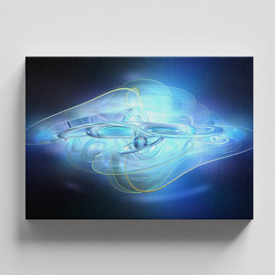 Cuadro Decorativo Abstracto Galaxias en Tonos Azules #9 120 X 60