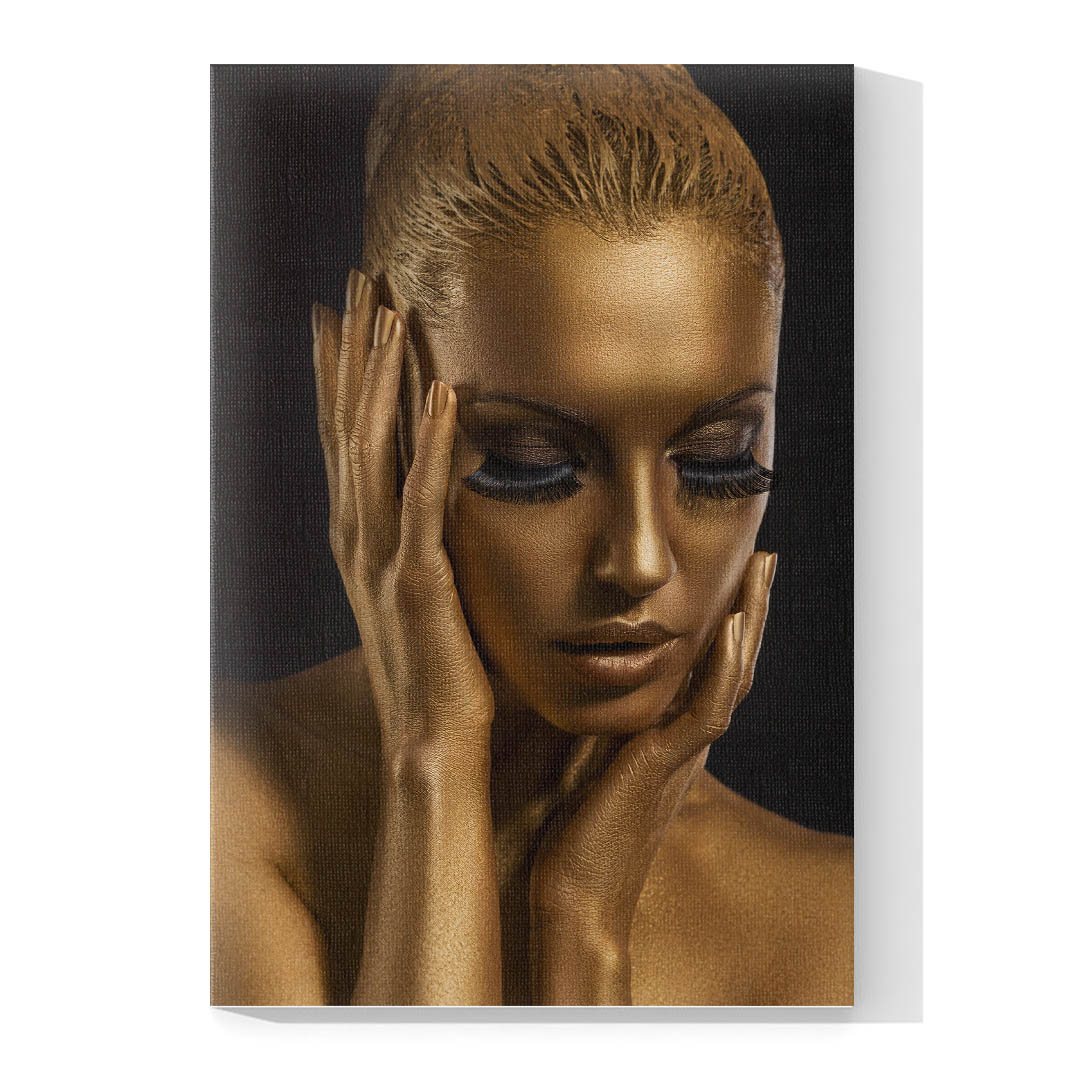 Cuadro Decorativo Mujer en Dorado Moderno #149 120 X 80