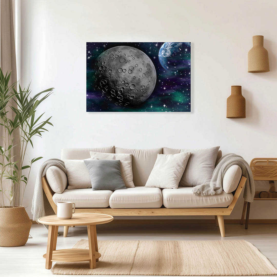 Cuadro Decorativo Paisaje del Universo y planetas Sci-Fi #32 135 X 90