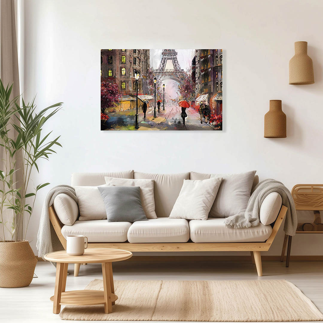Cuadro Decorativo de Paris Estilo Oleo #01 120 X 60