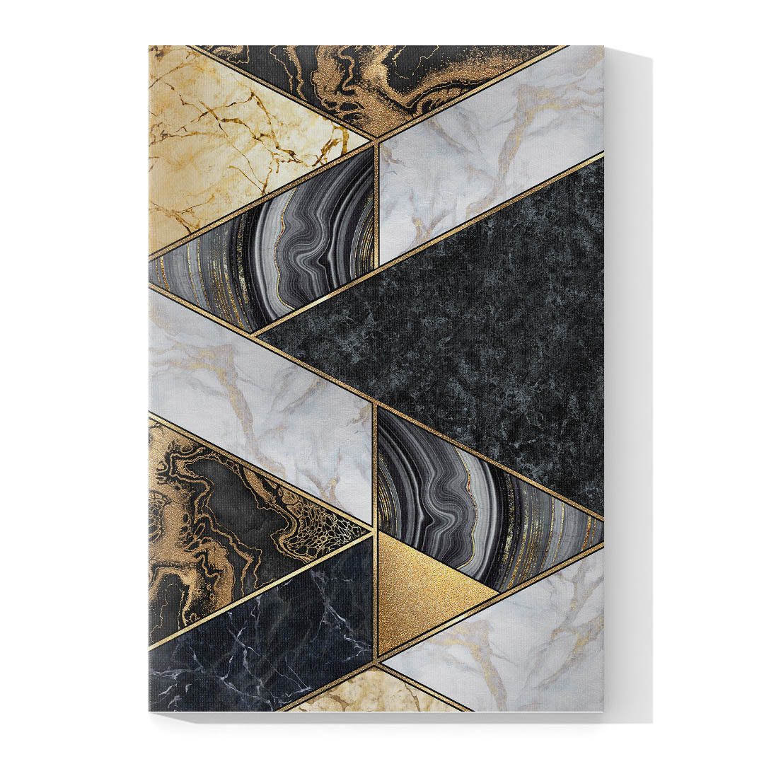 Cuadro Decorativo Moderno estilo Mármol en Dorado y Negro #180 120 X 60