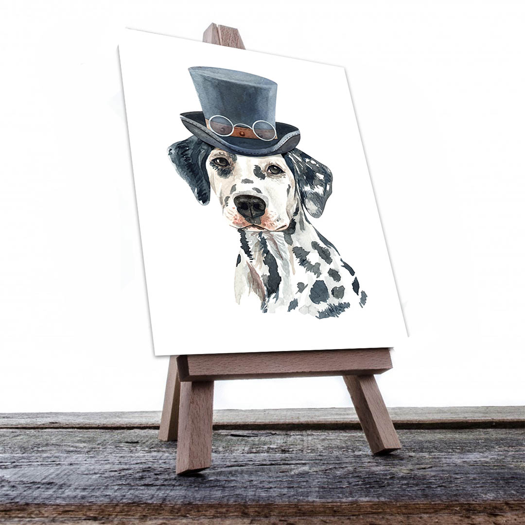 Cuadro Decorativo Dibujo de Dálmata con Sombrero #563  45 X 30