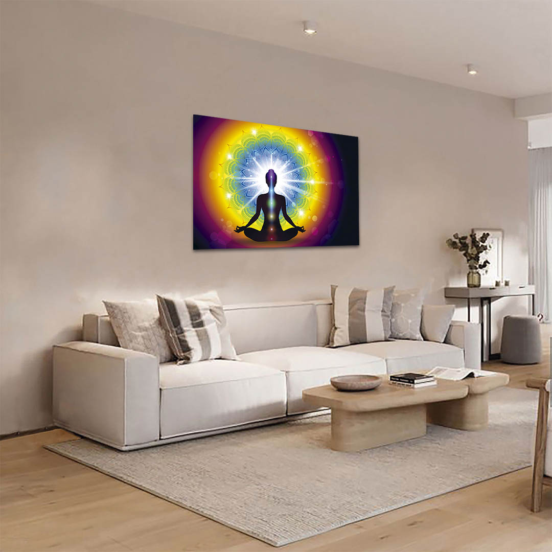 Cuadro Decorativo Holístico los 7 Chakras meditación #78 120 X 60
