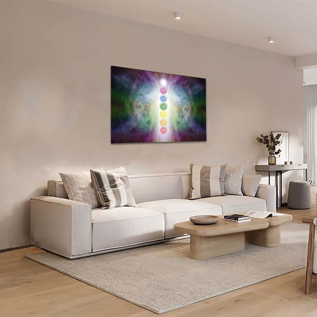 Cuadro Decorativo Holístico los 7 Chakras meditación #77 120 X 80