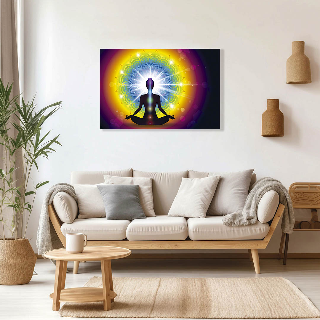 Cuadro Decorativo Holístico los 7 Chakras meditación #78 120 X 60