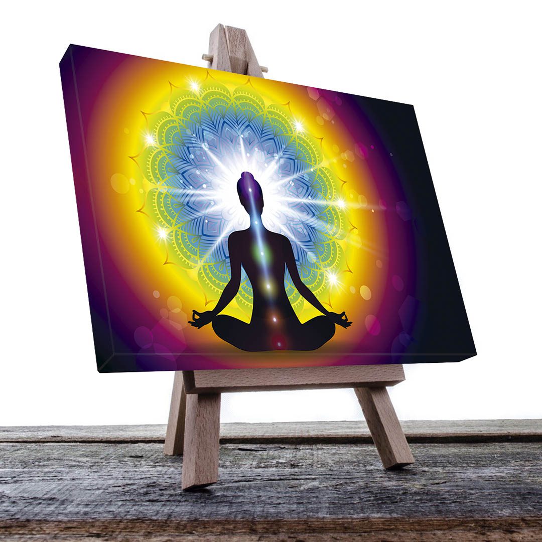 Cuadro Decorativo Holístico los 7 Chakras meditación #78 120 X 60
