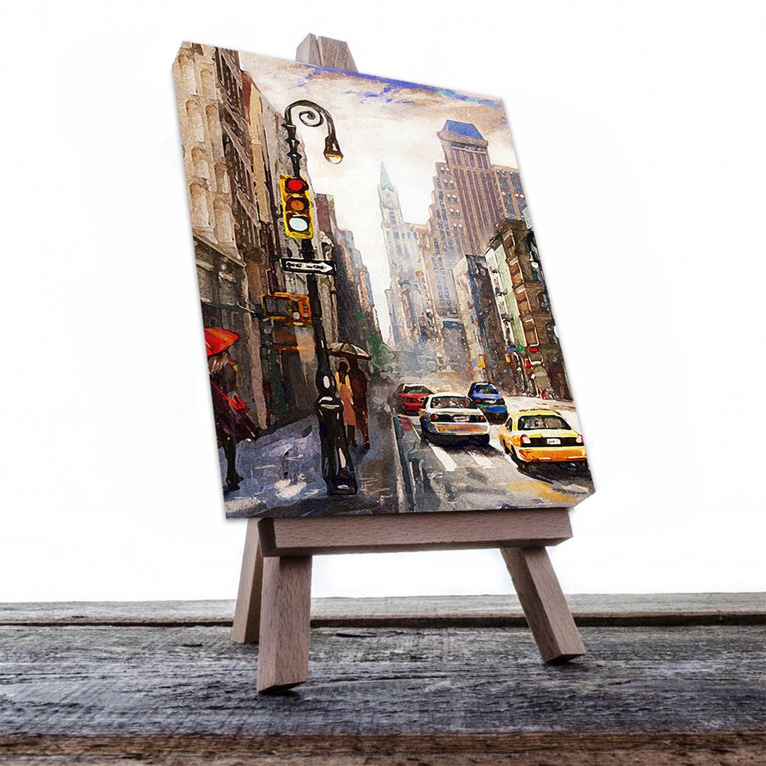 Cuadro Decorativo New York Estilo Oleo Vertical 120 X 60