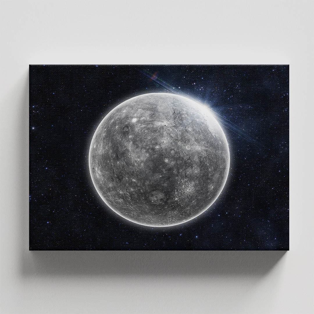 Cuadro Decorativo Luna Brillante Sci-Fi #54 120 X 80