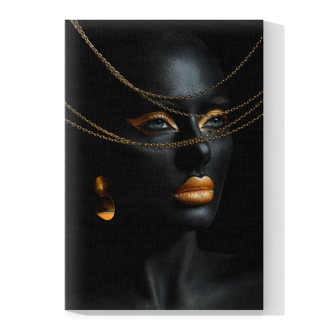 Cuadro Decorativo Mujer en Dorado Moderno #144 120 X 60