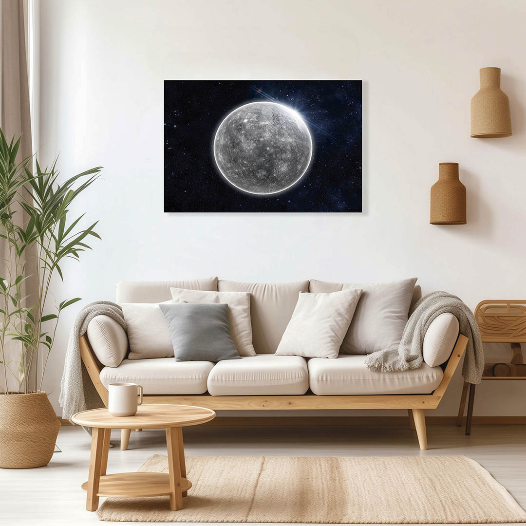 Cuadro Decorativo Luna Brillante Sci-Fi #54 120 X 80