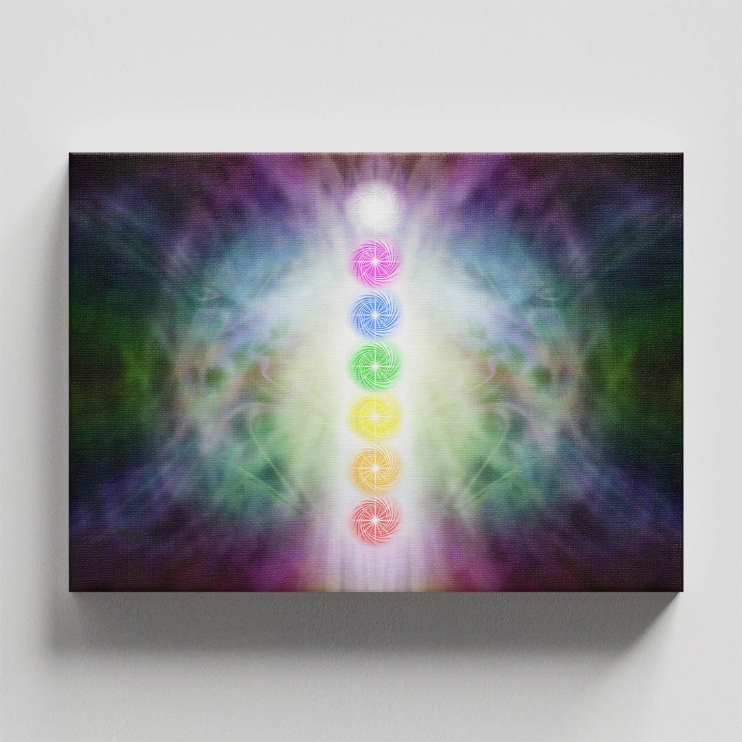 Cuadro Decorativo Holístico los 7 Chakras meditación #77 120 X 80