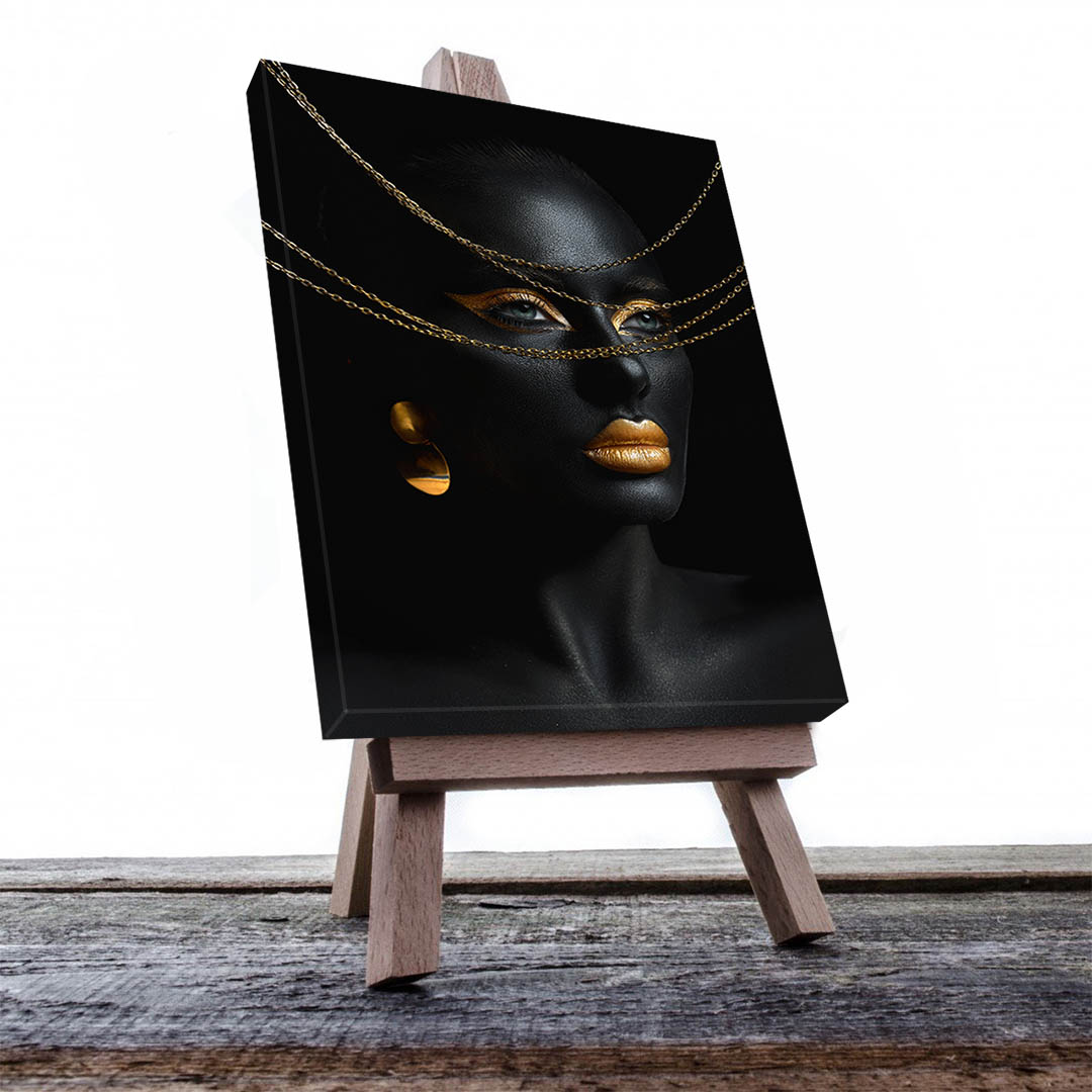 Cuadro Decorativo Mujer en Dorado Moderno #144 120 X 60