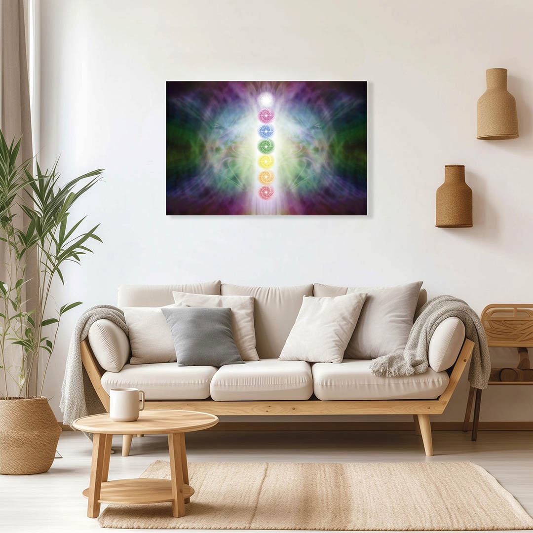 Cuadro Decorativo Holístico los 7 Chakras meditación #77 120 X 80