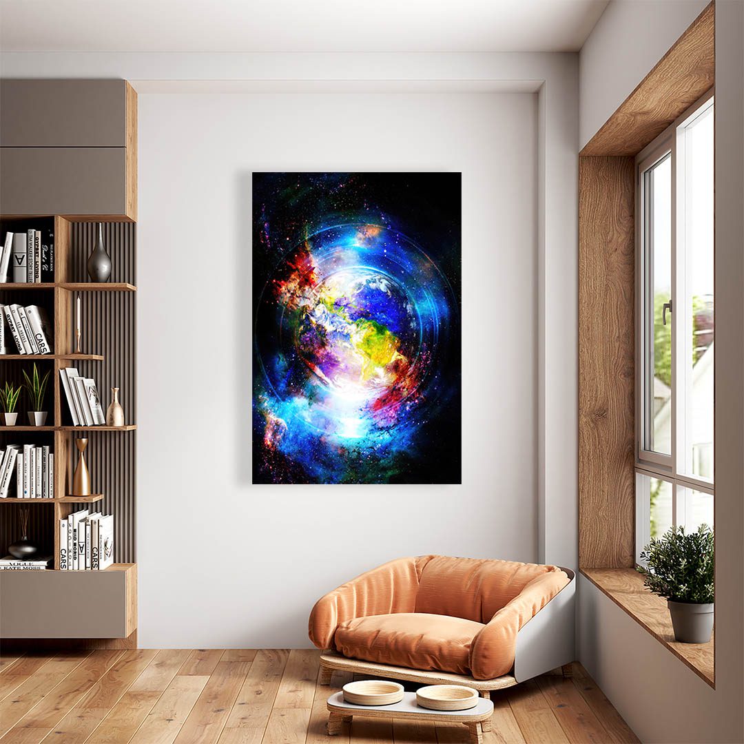 Cuadro Decorativo Holístico Sci-Fi Planeta Tierra 120 X 80