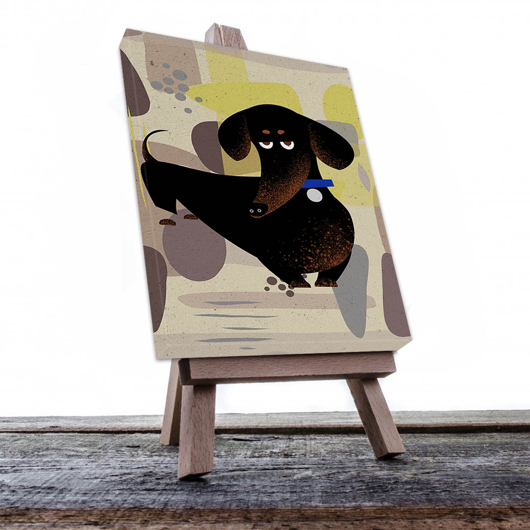 Cuadro Decorativo Dibujo de Perro Graciosos #543  45 X 30
