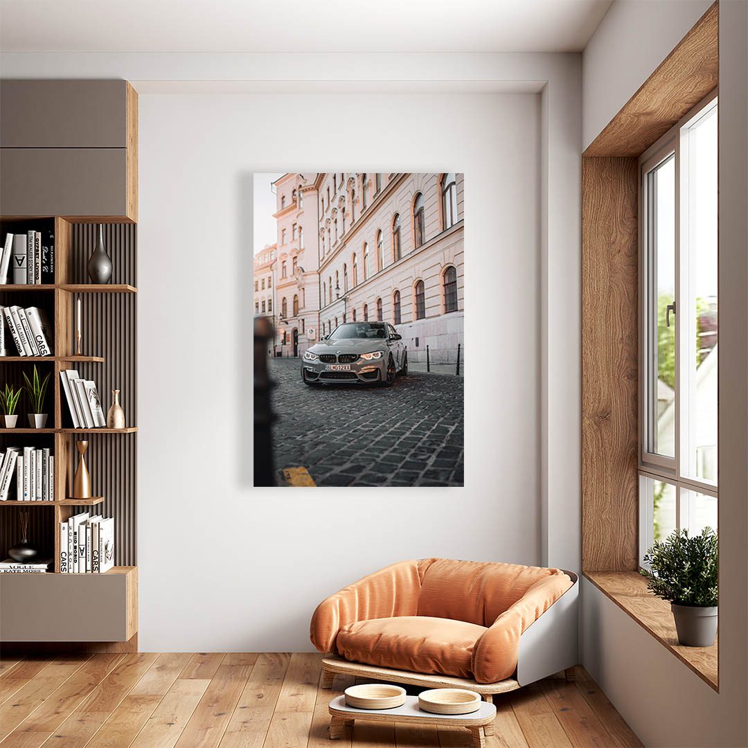 Cuadro Decorativo de Automóvil Deportivo BMW Gris #15 120 X 80