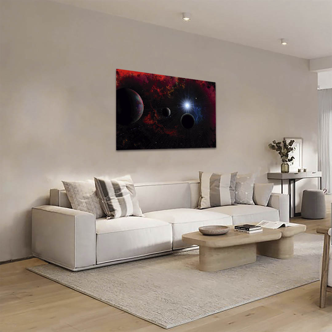 Cuadro Decorativo del Espcacio y Universo con planetas #08 120 X 60