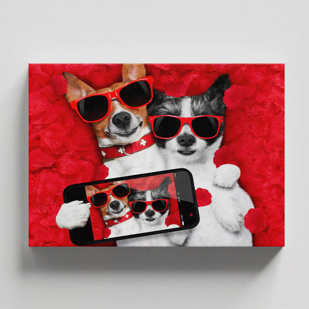 Cuadro Decorativo de Perro tomándose una Selfi #50  45 X 30