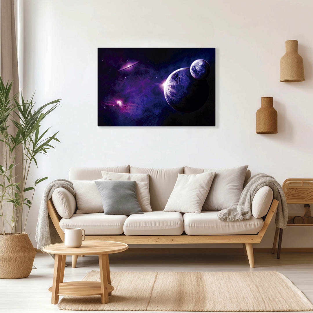 Cuadro Decorativo Paisaje del Universo y planetas Sci-Fi #33 120 X 80