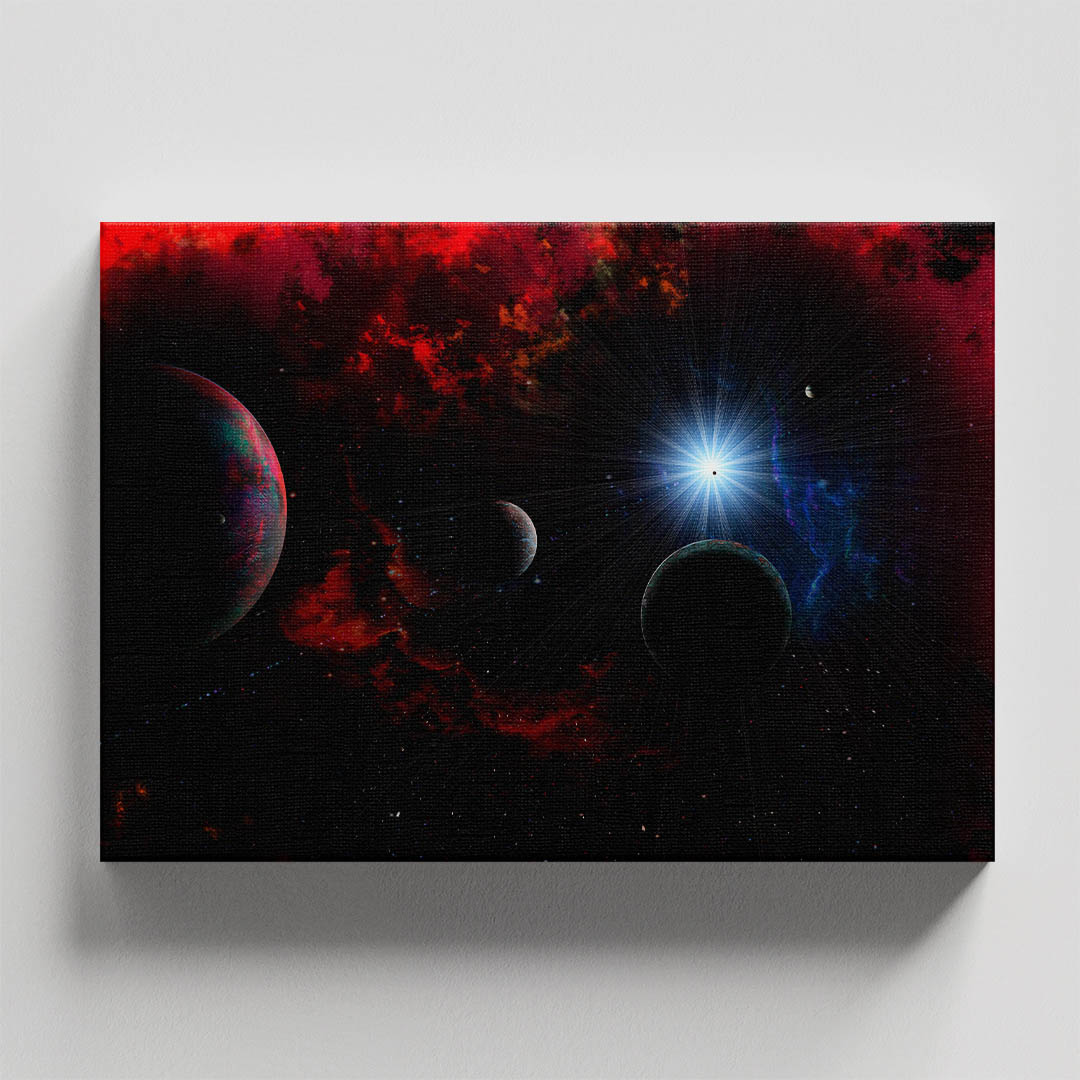 Cuadro Decorativo del Espcacio y Universo con planetas #08 120 X 60
