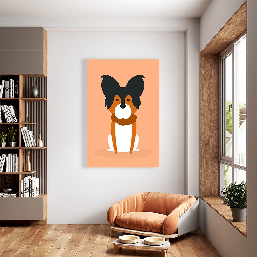 Cuadro Decorativo Dibujo de Perro Graciosos #530  120 X 60