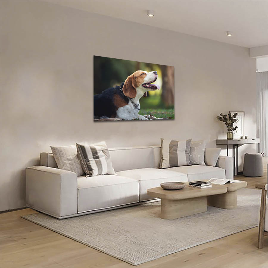 Cuadro Decorativo de Perro Beagle Riendo#32  135 X 90
