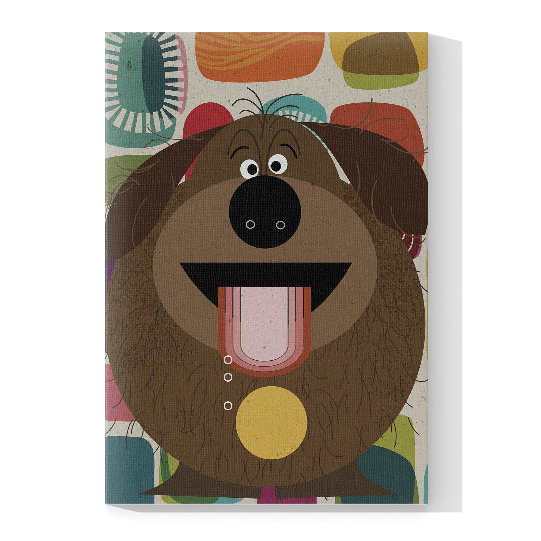 Cuadro Decorativo Dibujo de Perro Graciosos #540  90 X 45