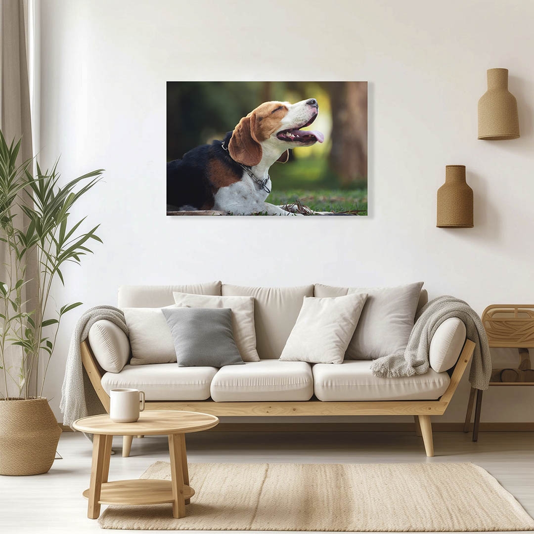 Cuadro Decorativo de Perro Beagle Riendo#32  135 X 90