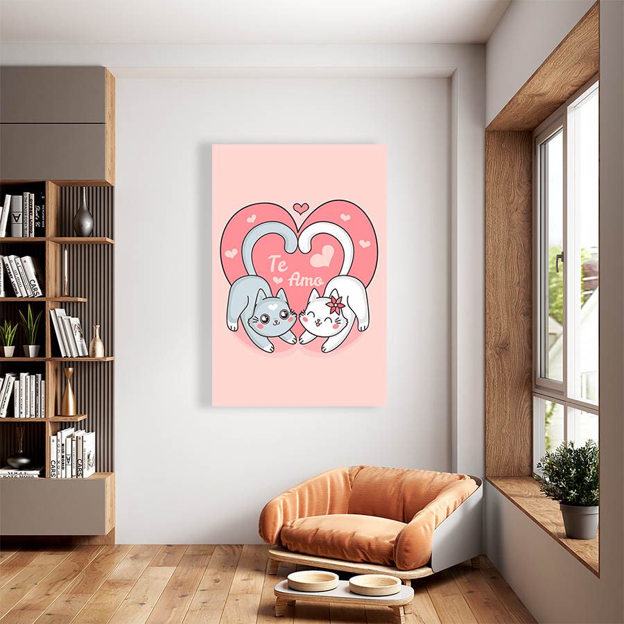 Cuadro Decorativo de Gatos Enamorados  #560  120 X 60