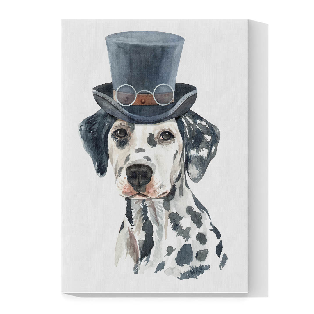 Cuadro Decorativo Dibujo de Dálmata con Sombrero #563  90 X 60