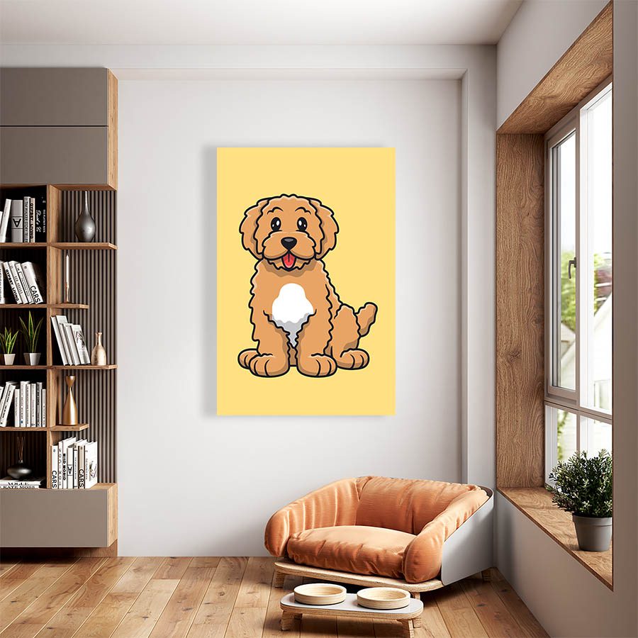 Cuadro Decorativo Dibujo de Perro Café #527  120 X 80