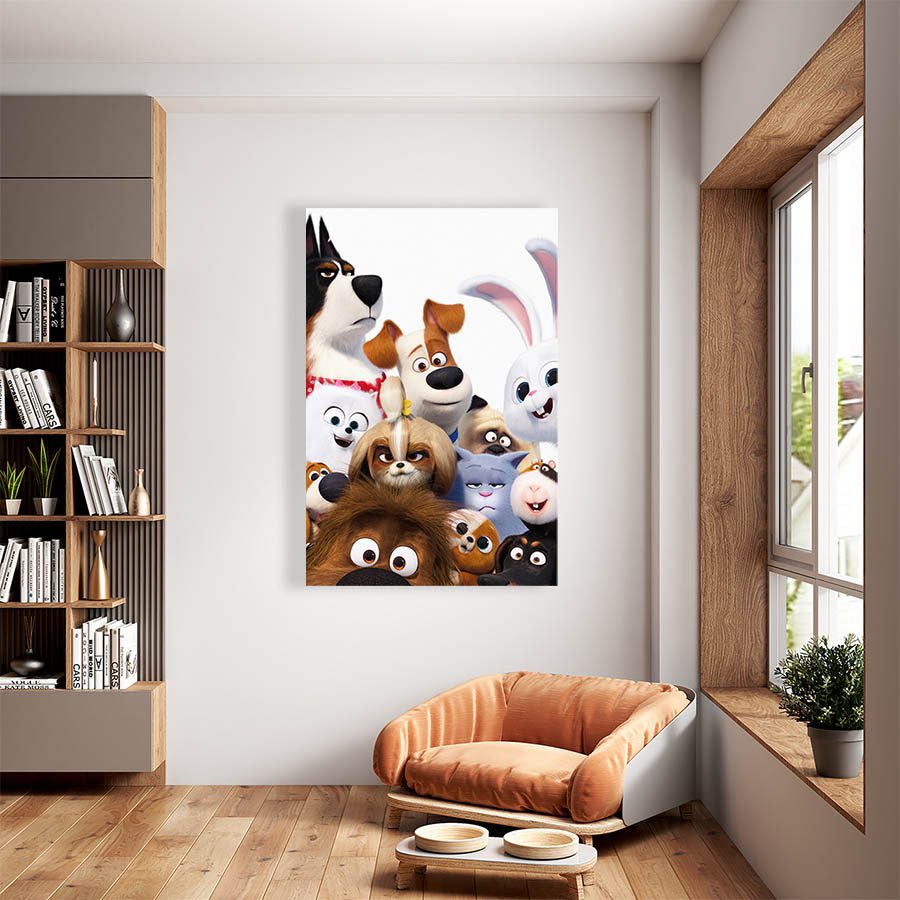 Cuadro Decorativo Dibujo de Perro Graciosos #544  120 X 60
