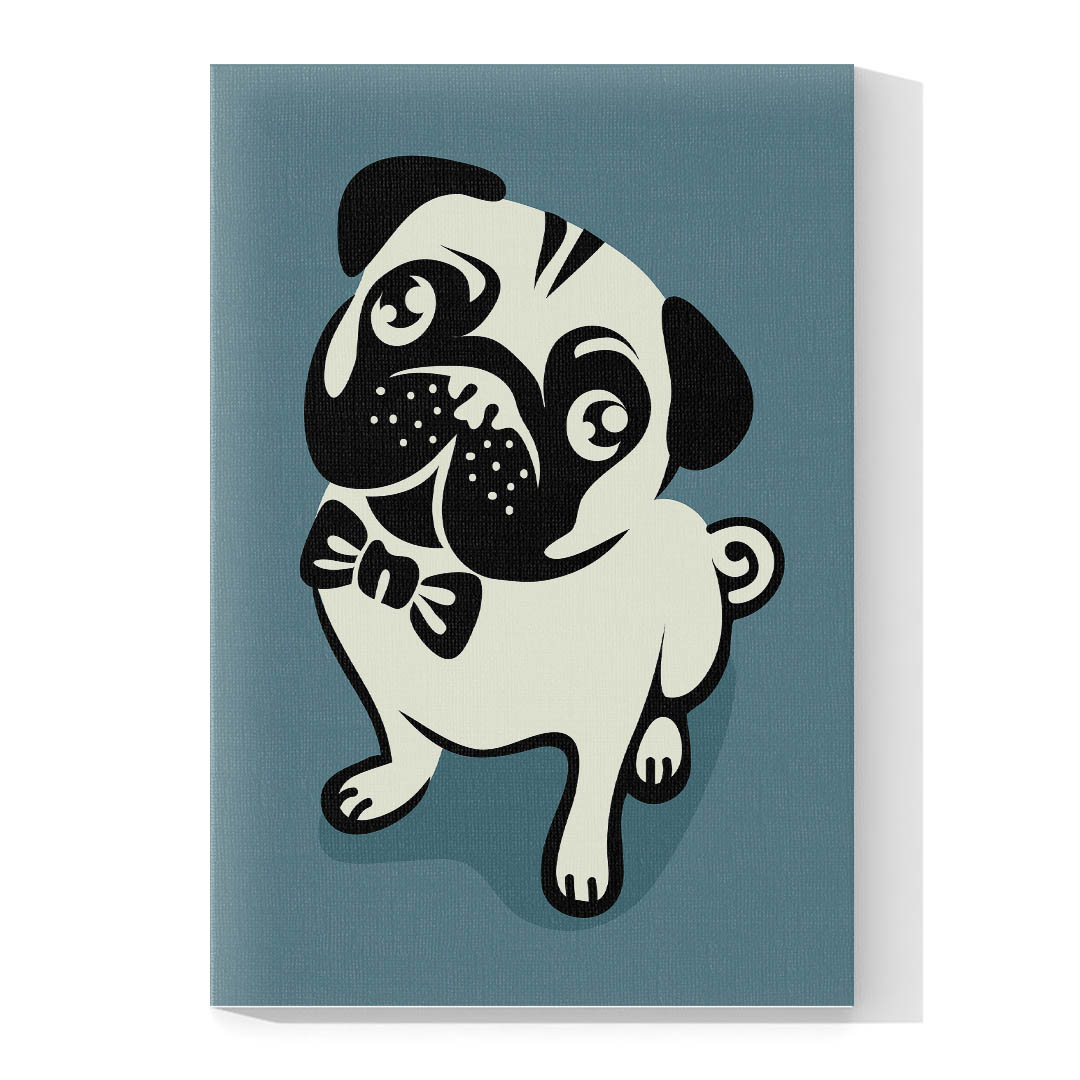 Cuadro Decorativo Dibujo de Perro Pug #525  120 X 60