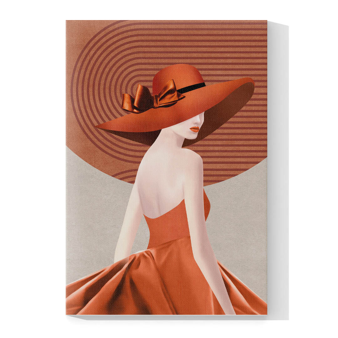 Set de 3 Cuadros Decorativos Moderno Minimalista con Mujer en Rojo 45 X 30