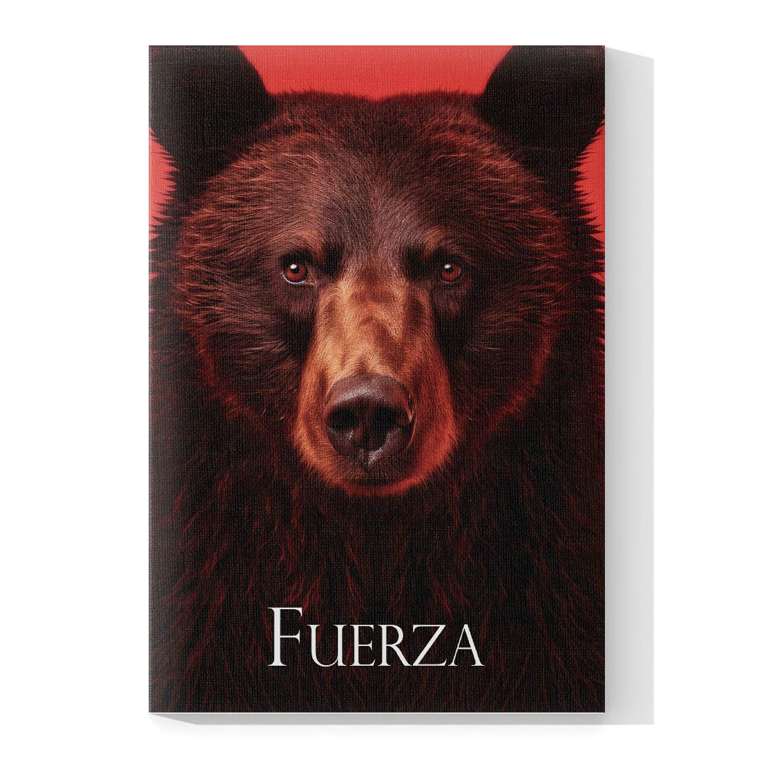 Set de 3 Cuadros Decorativos Pantera, Oso y Lobo - Enfoque, Fuerza , Fe 90 X 60