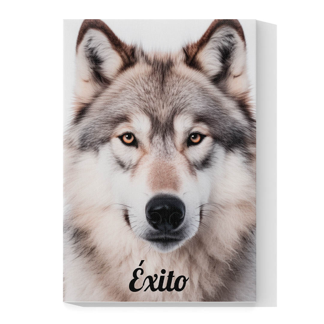 Set de 3 Cuadros Decorativos León, Pantera y Lobo - Coraje, Acción, Éxito 45 X 30