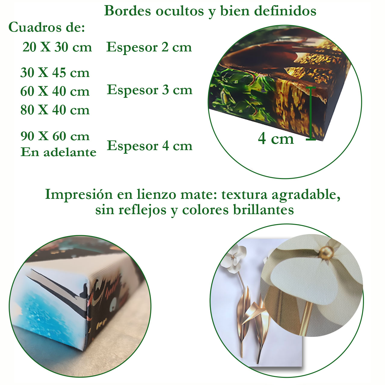 Set de 3 Cuadros Decorativos Pantera, Oso y Lobo - Enfoque, Fuerza , Fe 90 X 60