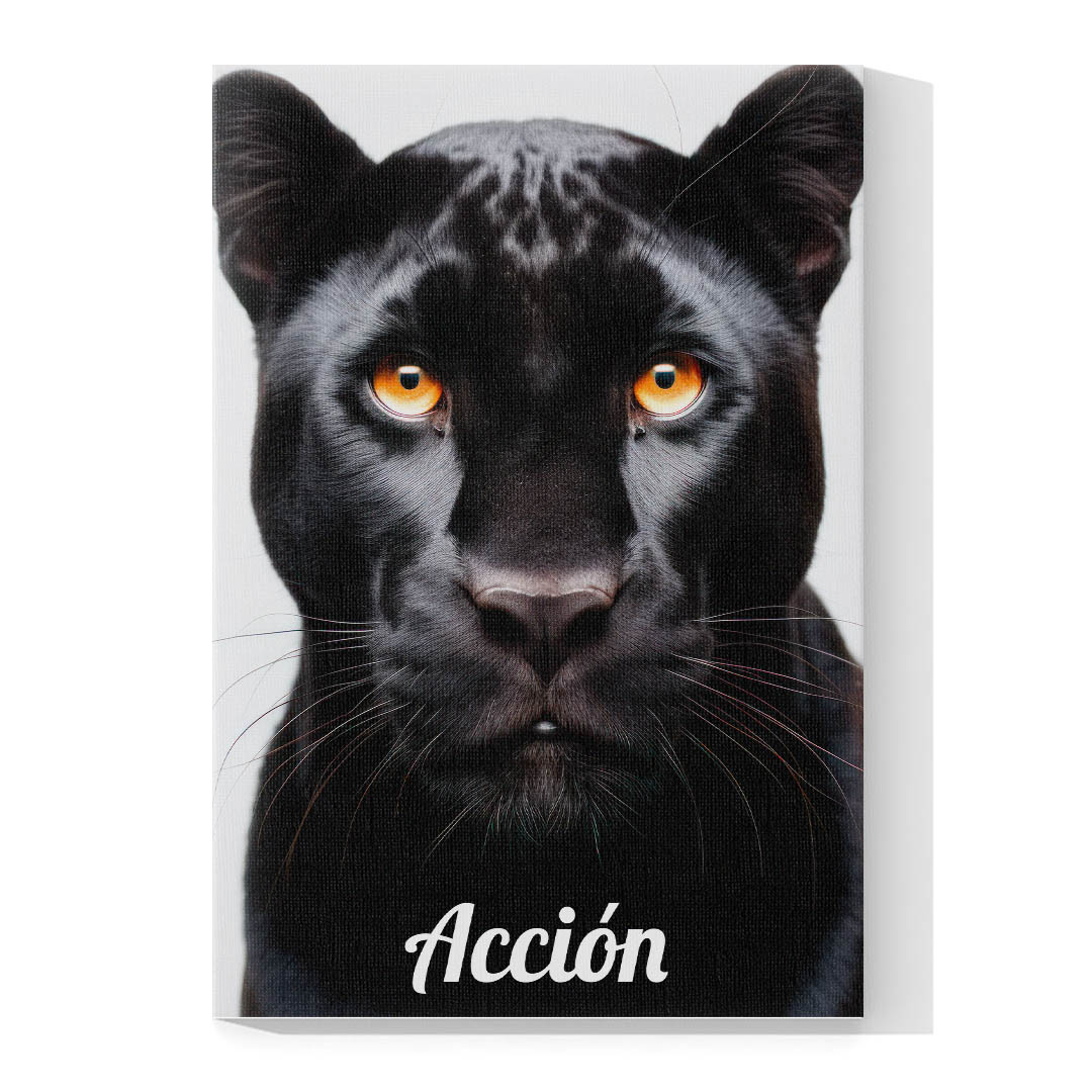 Set de 3 Cuadros Decorativos León, Pantera y Lobo - Coraje, Acción, Éxito 45 X 30