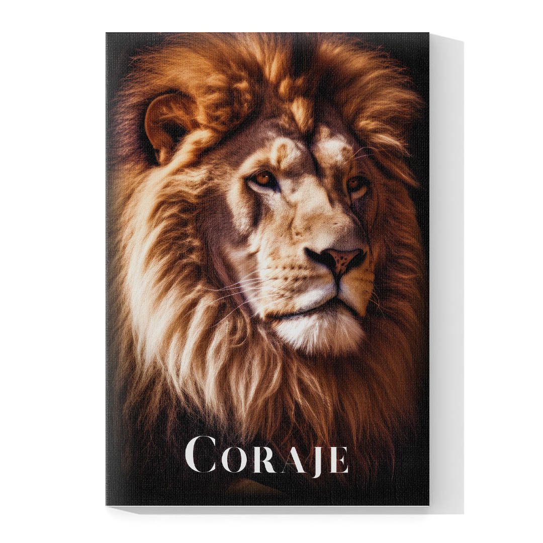 Set de 3 Cuadros Decorativos León , Zorro, Tigre - Coraje, Optimismo, Acción 120 X 80
