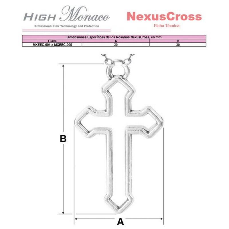 Bonitas Cadenas MXUXS-001 1Pza Plata Collar Cruz Dije 2x3,7cm Metal, NexusCross