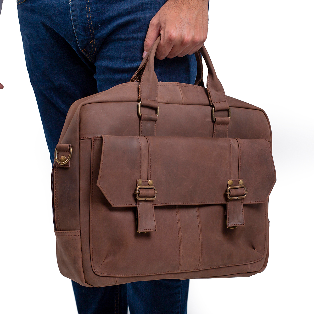 Portafolio piel genuina castelli laptop 18 pulgadas